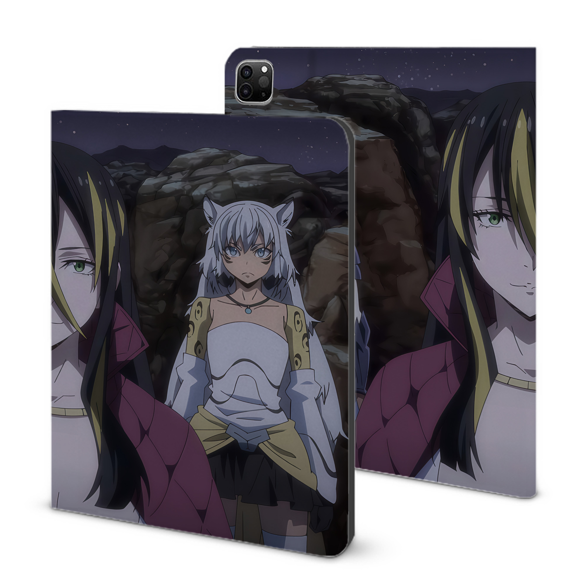 （画像用） 転スラ Regarding Reincarnated to Slime IPad ケース ブック型 PUレザー TPU 耐衝撃 軽量 薄型 ペン収納なし 全面保護 IPad 各モデル対応